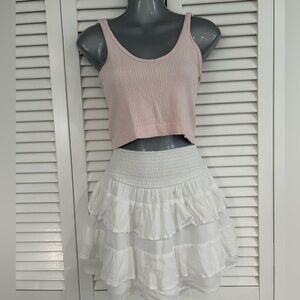 Hollister Ultra High Rise Skirt - white- large